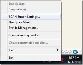 ScanSnap SCAN Button Settings