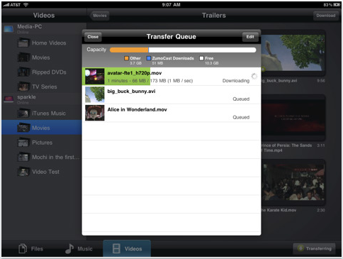 ZumoCast Downloads Files from Your PC to Your iPad, iPhone 