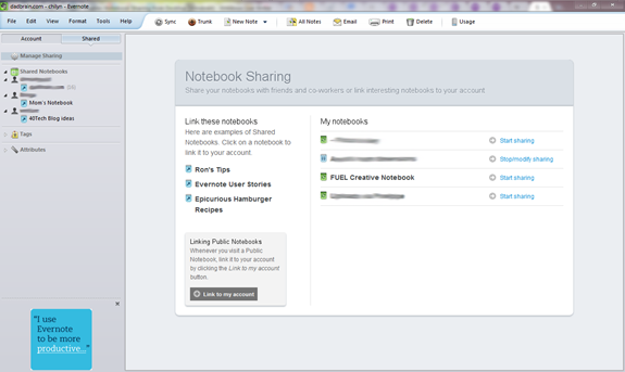 Evernote Windows Notebook Sharing Feature | 40Tech