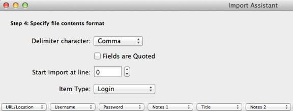 LastPass to 1Password value columns