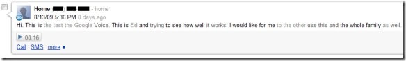 Google Voice Transcript