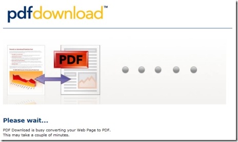 PDF download status window