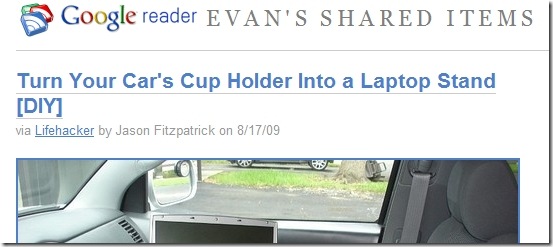 Google Reader shared page