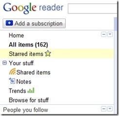 Google Reader Starred Items