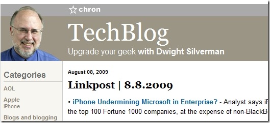 Dwight Silverman's Tech Blog - top tech sites