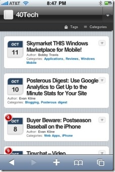 WPtouch iPhone Theme