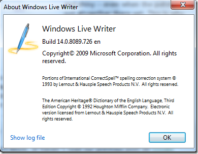 About Windows Live Writer 