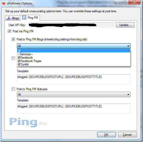 xPollinate Plugin for Windows Live Writer and Ping.fm 