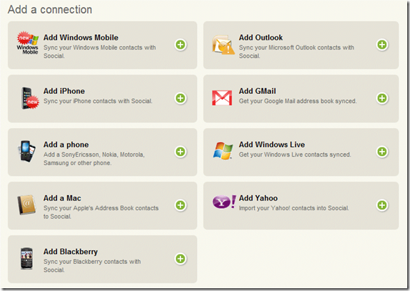 Soocial connections page