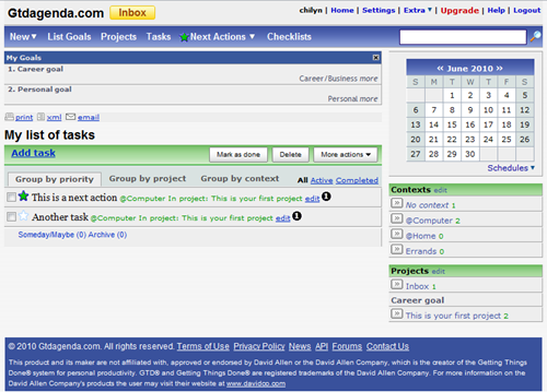 GTDagenda screenshot | 40tech