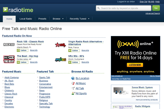 RadioTime Free Talk and Music Radio