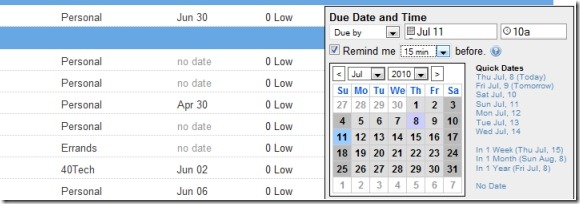 toodledo reminders