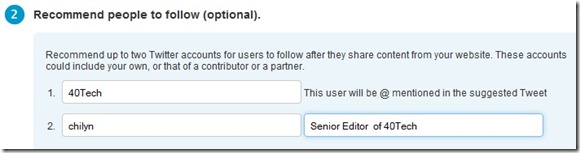 tweet button wordpress recommended people