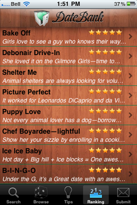 Top-Ranked Date Ideas from DateBank for iPhone | 40Tech