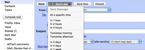 Schedule Your Gmail Messages With Boomerang