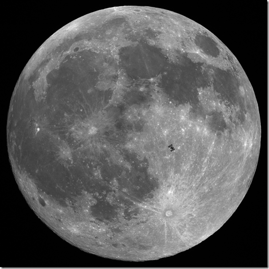 Photo of International Space Station as it Passes Across the Moon | Thierry Legault