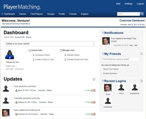 playermatching dashboard