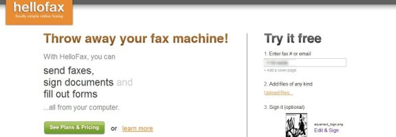 hellofax page