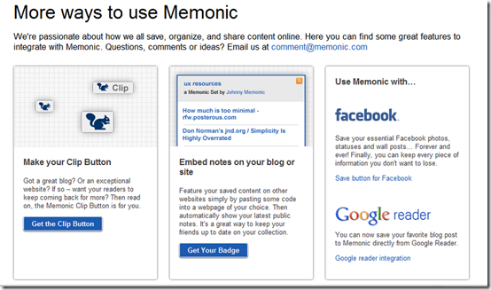 More ways to Use Memonic | Save Facebook, Google Reader Posts | 40Tech