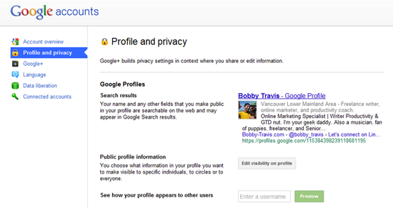 Google+ Profile Settings | 40Tech