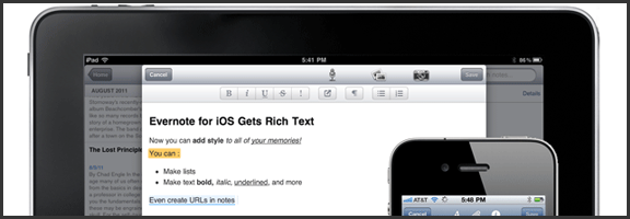 Evernote for iOS Update Brings Rich Text Support, Shared Notebooks, and Other Goodies | 40Tech