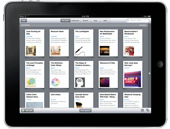 New Evenrote Design for iPad | From Evernote Blog
