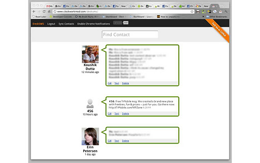 DeskSMS in browser