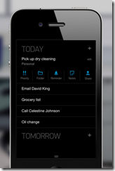 Any.DO Task Manager, Black Theme, iPhone