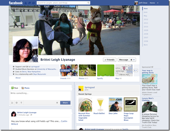 Springpad Facebook Integration 
